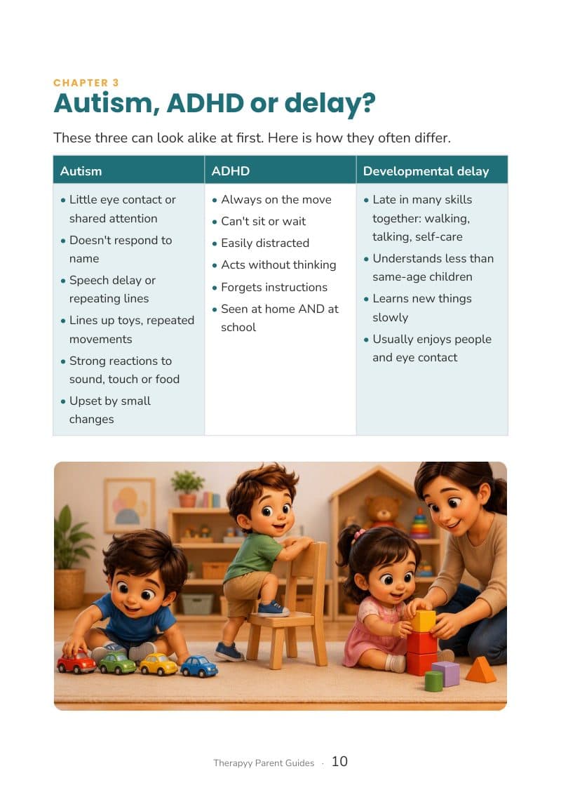 Sample page: Autism, ADHD or delay?