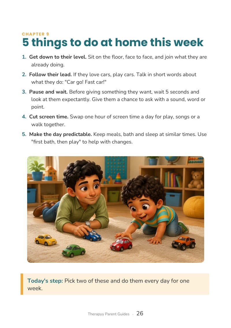 Sample page: 5 things to do at home this week
